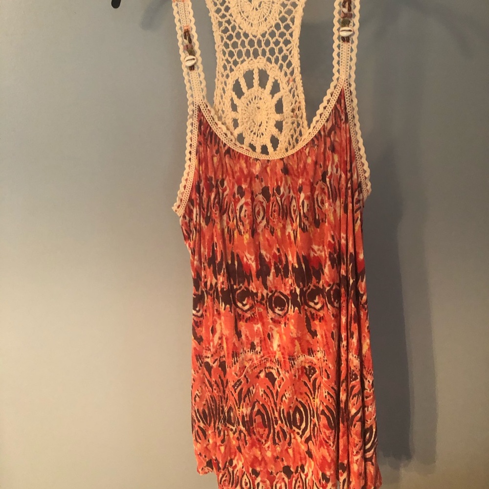 Free people crocheted Razorback tank